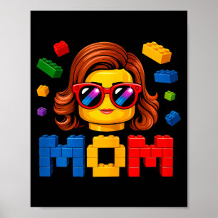 Family mom master builder building bricks blocks poster
