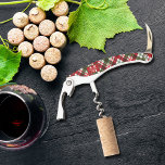 Family Monogram Christmas Plaid Corkscrew<br><div class="desc">Your initial and last name personalize this corkscrew with a red,  green and white Christmas plaid pattern. Perfect for your home decor or give as a gift. MATCHING items in our store.</div>