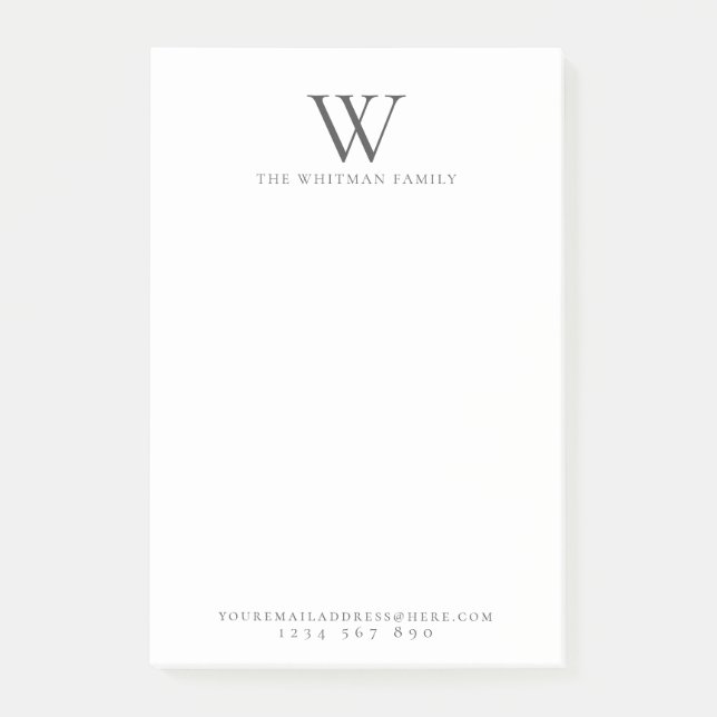 Family Monogram Post-it Notes (Front)