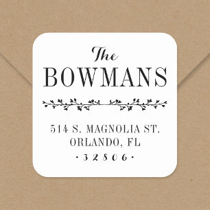 Family Monogram Return Address Stickers