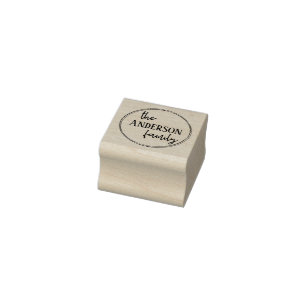 Family monogram rubber stamp