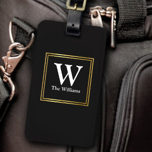 family monogram travel luggage tag
