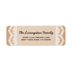 Family Monogram with Burlap and Lace V01