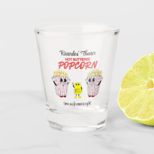 Family Movie Theater Fun Popcorn Mascots Shot Glass