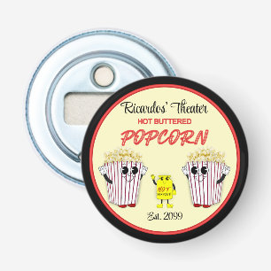 Family Movie Theatre with Hot Buttered Popcorn  Bottle Opener