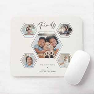 Family Multi Photo Collage Modern Personalized Mouse Pad