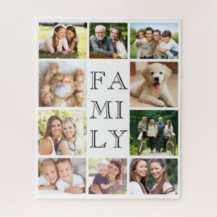 Family Multi-Photo Collage Personalized Jigsaw Puzzle