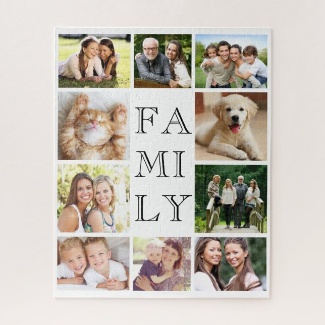 Family Multi-Photo Collage Personalized Jigsaw Puzzle (Vertical)