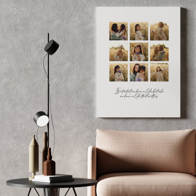 Family multi photo heart quote elegant stylish canvas print (Creator Uploaded)
