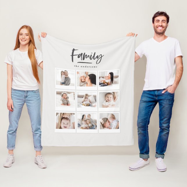 family multi photo photograph print fleece blanket (In Situ)