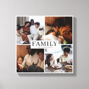 Family Multi Photo Simple Elegant Canvas Print