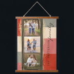 Family Name 3 Photo Collage Rustic Abstract Hanging Tapestry<br><div class="desc">Family Name 3 Photo Collage Rustic Abstract Hanging Tapestry features a photo collage of three of your favourite photos with your personalized family name in simple black script on an abstract background. Personalize by editing the text in the text boxes provided. Perfect gift for birthday, Christmas, Mother's Day, Father's Day,...</div>