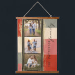 Family Name 3 Photo Collage Rustic Abstract Hanging Tapestry<br><div class="desc">Family Name 3 Photo Collage Rustic Abstract Hanging Tapestry features a photo collage of three of your favourite photos with your personalized family name in simple black script on an abstract background. Personalize by editing the text in the text boxes provided. Perfect gift for birthday, Christmas, Mother's Day, Father's Day,...</div>