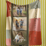 Family Name 3 Photo Collage Rustic Abstract Sherpa Blanket<br><div class="desc">Family Name 3 Photo Collage Rustic Abstract Sherpa Blanket features a photo collage of three of your favourite photos with your personalized family name in simple black script on an abstract background. Personalize by editing the text in the text boxes provided. Perfect gift for birthday, Christmas, Mother's Day, Father's Day,...</div>