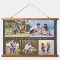 Family Name 5 Photo Collage Simple Modern