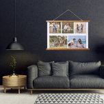 Family Name 5 Photo Collage Simple Modern Hanging Tapestry<br><div class="desc">Family Name 5 Photo Collage Simple Modern Wall Hanging Tapestry features a photo collage of five of your favourite photos with your personalized family name in elegant script on a white background. Perfect gift for birthday, Christmas, Mother's Day, Father's Day, Grandparents Day, grandma, sister, cousins, best friends and more. PHOTO...</div>