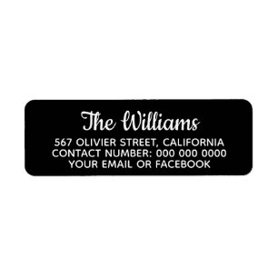 family name + address information on black