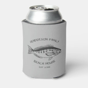 Family Name Beach House Fish Can Cooler