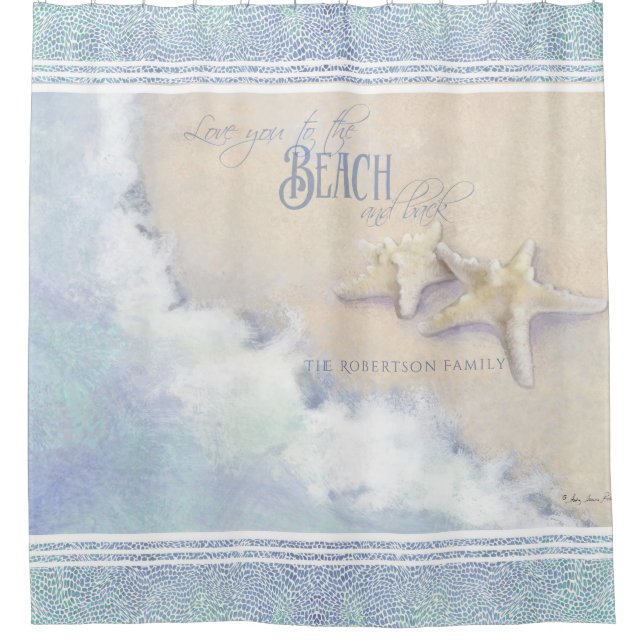 Family Name Beach Ocean Waves Sand Starfish (Front)