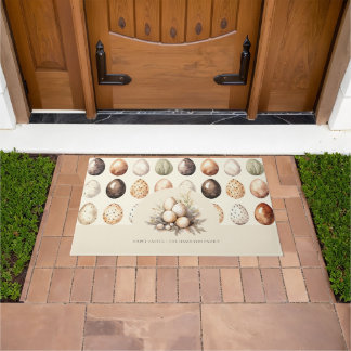 Family Name Beige Personalized Easter Doormat