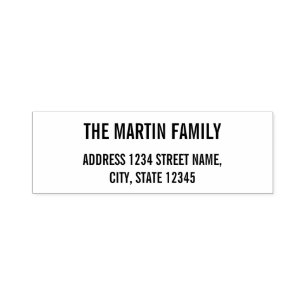 Family Name Bold Text Return Address Self-inking Stamp
