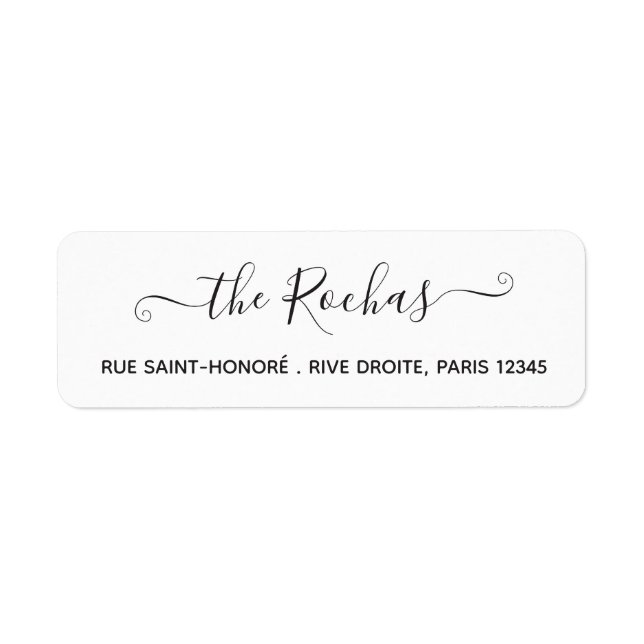 Family Name Calligraphy Chic Script Simple Modern (Front)