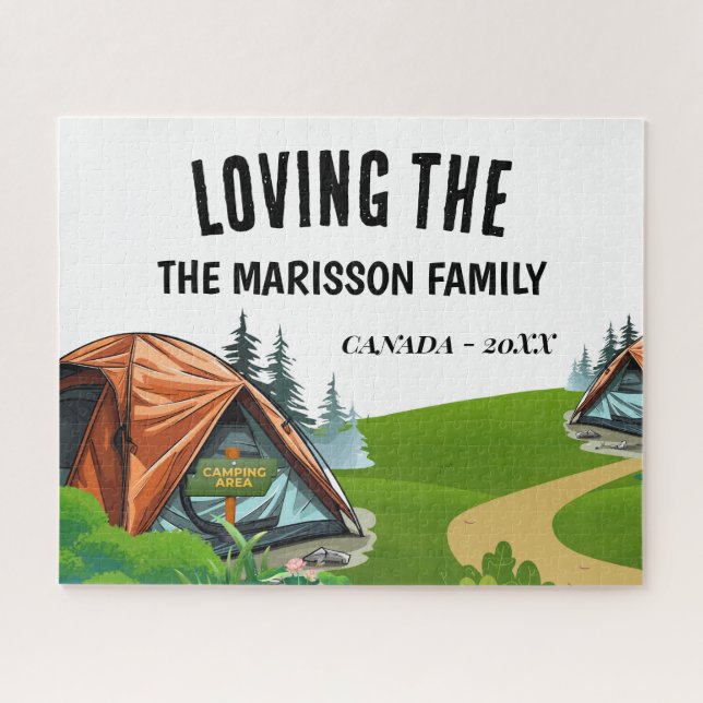 Family Name Camping Jigsaw Puzzle (Horizontal)
