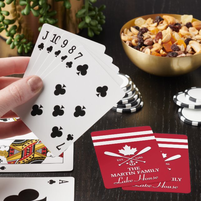 Family Name | Canadian Maple Leaf Custom Playing Cards (In Situ)
