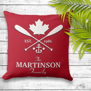 Family Name   Canadian Maple Leaf Custom Throw Pillow