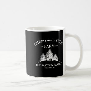 Family Name Christmas Tree Farm Retro  Coffee Mug