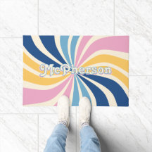 Family Name Colourful 70s Retro Sunburst