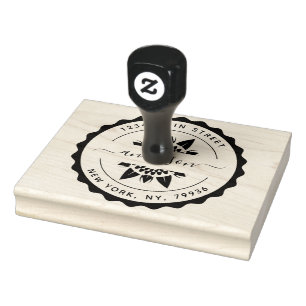 Family Name, Create Your Own Round Return Address Rubber Stamp