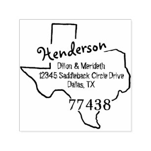 Family Name Create Your Own Texas Return Address Self-inking Stamp
