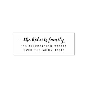 Family Name Custom Address 3 Line Chic Rectangular Self-inking Stamp