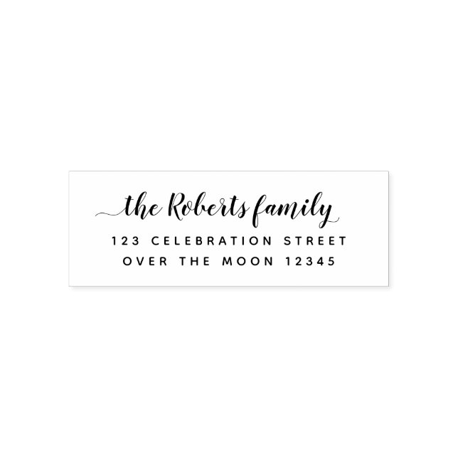 Family Name Custom Address 3 Line Chic Rectangular Self-inking Stamp (Design)