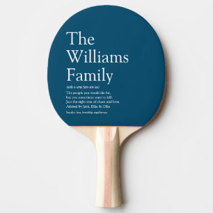 Family Name Definition Fun Modern Blue Ping Pong Paddle