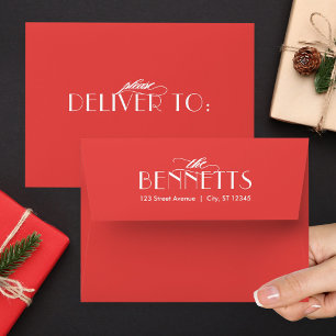 Family Name EDITABLE COLOR Holiday Envelopes