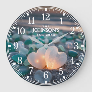 Family Name Established Year Sea Glass Beach Large Clock