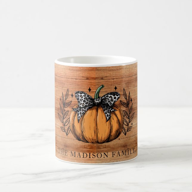 Family Name Fall Pumpkin  Coffee Mug (Center)