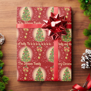 Family Name & Favourite Christmas Songs Classic Wrapping Paper