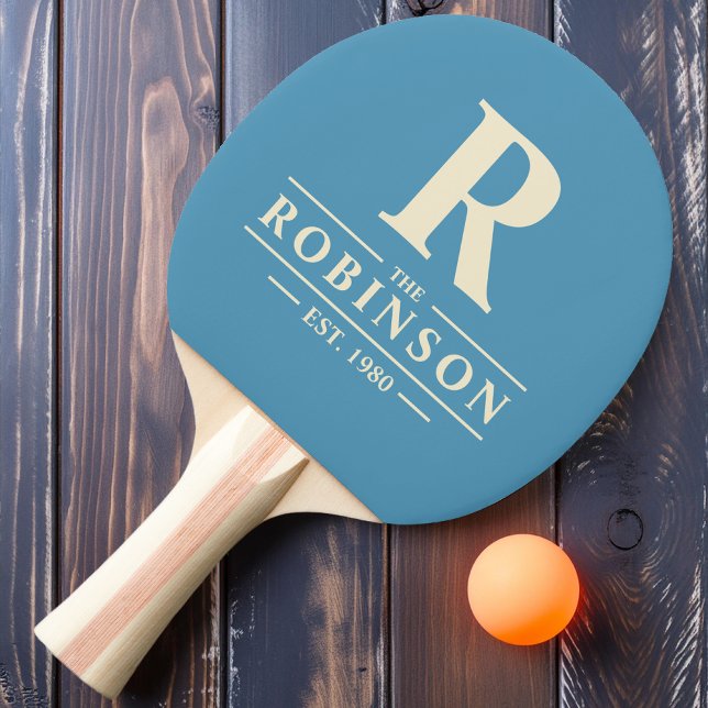 Family Name & Initial Aqua Splash Ping Pong Paddle (Creator Uploaded)