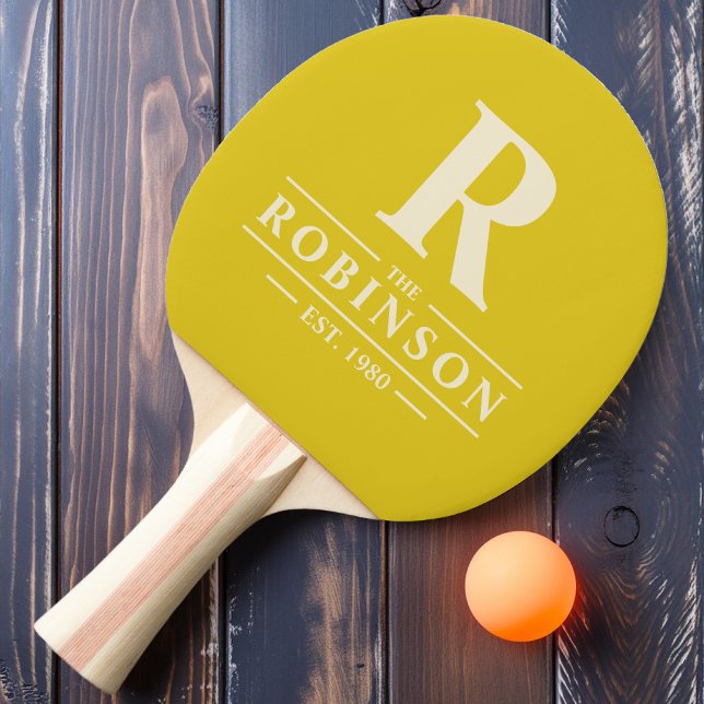 Family Name & Initial Dark Lemon Ping Pong Paddle (Creator Uploaded)