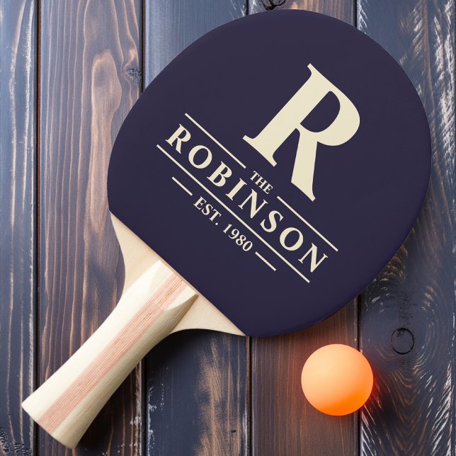 Family Name & Initial Midnight Ocean Ping Pong Paddle (Creator Uploaded)