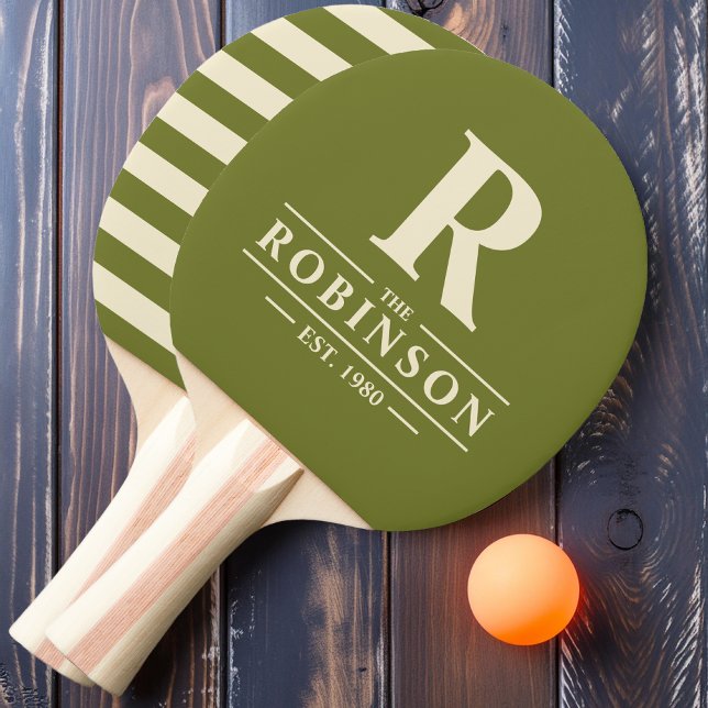 Family Name & Initial Polo Sweet Olive Ping Pong Paddle (Creator Uploaded)
