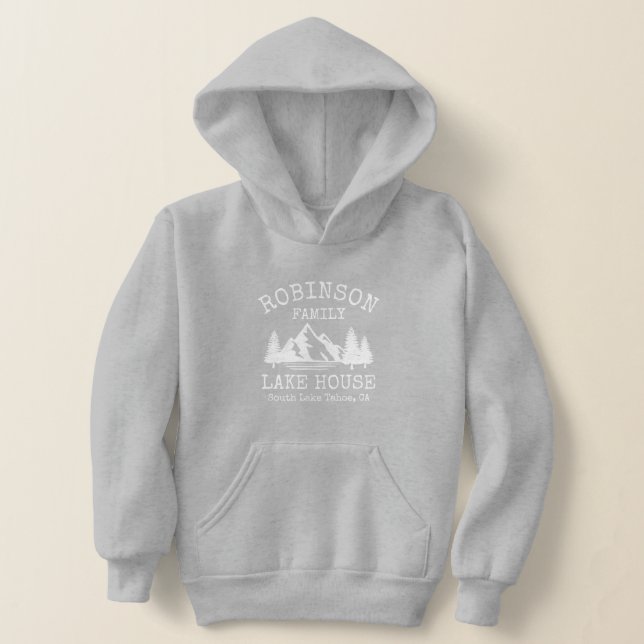 Family Name Lake House Rustic White Silhouette (Laydown)