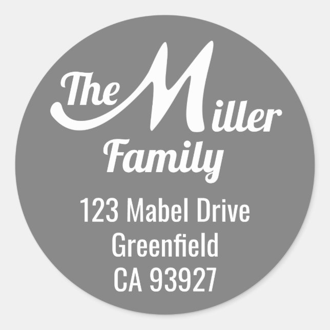 Family Name Letter M Classic Round Sticker (Front)