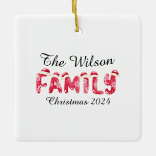 Family name matching Christmas Ceramic Ornament