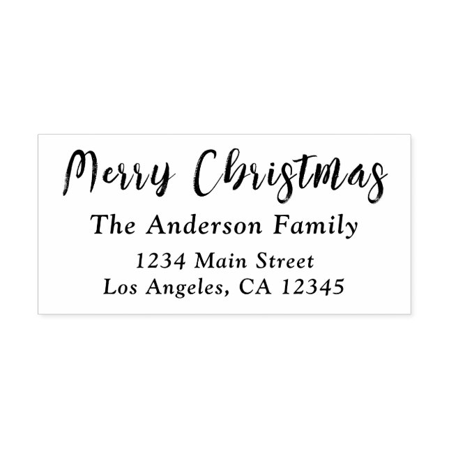 Family Name Minimalist Simple Modern Christmas Self-inking Stamp (Design)