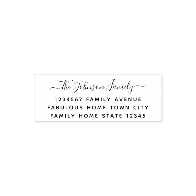 Family Name Modern Return Address Self-inking Stamp (Design)