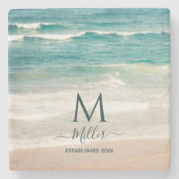 Family Name Monogram Beach Waves House Elegant St